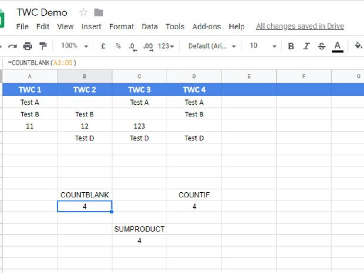 How To Count Blank Or Empty Cells In Excel And Google Sheets