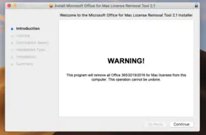 microsoft office license removal tool mac
