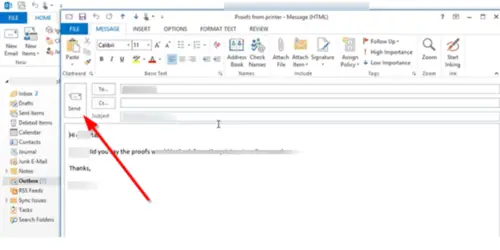 How to send emails that are stuck in the Outbox of Outlook client