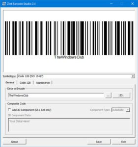 Zint Barcode Studio is a free barcode and QR code generator software