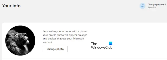 Change profile photo Microsoft account