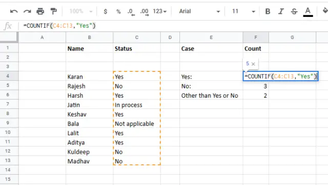 how-to-count-number-of-yes-or-no-entries-in-excel