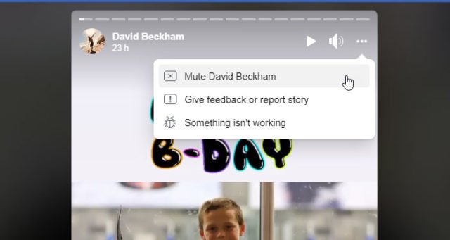 How to mute and unmute someone in Facebook Story