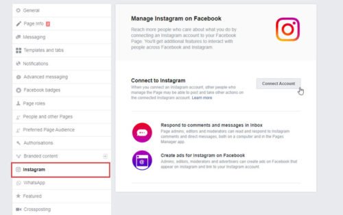 How to connect Instagram and WhatsApp to Facebook Page