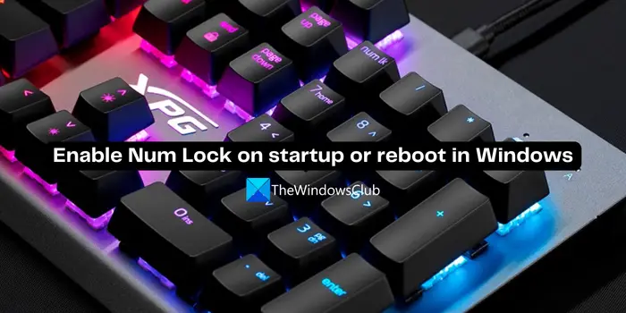 Enable Num Lock on startup or reboot in Windows