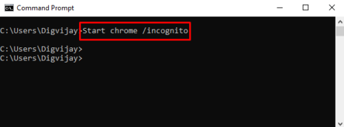 google chrome incognito command line