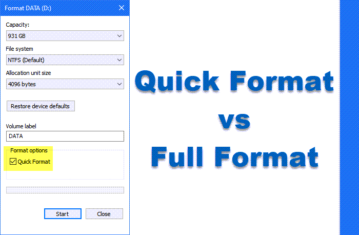 Quick Format vs Full Format