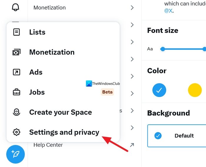 settings and privacy twitter
