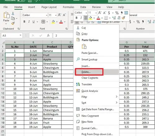 Delete Multiple Rows In Microsoft Excel