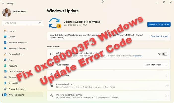 Fix 0xC80003F3 Windows Update Error Code