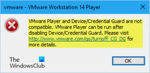 Vmware workstation and device credential guard are not compatible ошибка