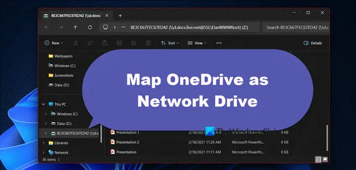 map OneDrive as Network Drive 