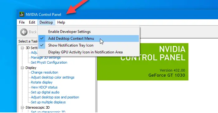 Remove NVIDIA Control Panel from Context Menu & System Tray