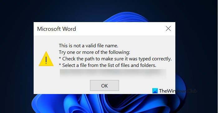 OneDrive not saving Word documents - This is not a valid file name