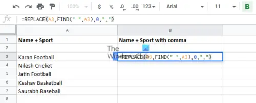 How To Add A Comma After First Word In Each Cell In Excel 5107