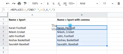 How To Add A Comma After First Word In Each Cell In Excel 4575