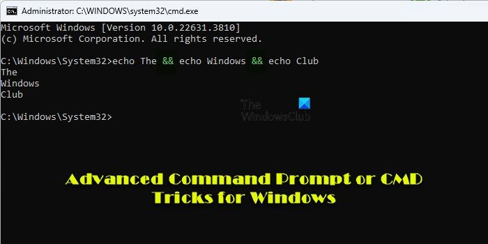Advanced Command Prompt or CMD Tricks for Windows