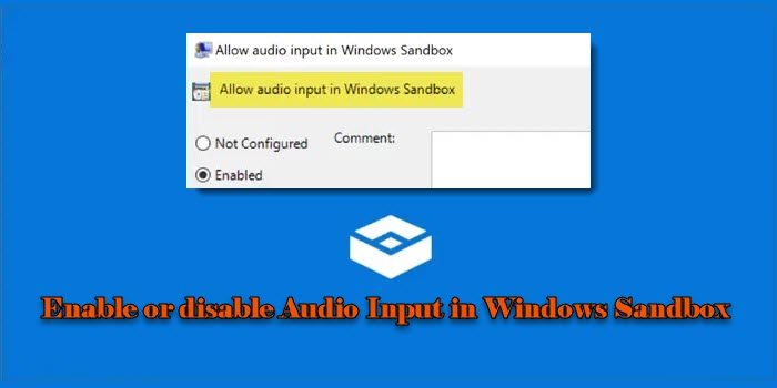 Allow Autio Input in Windows Sandbox