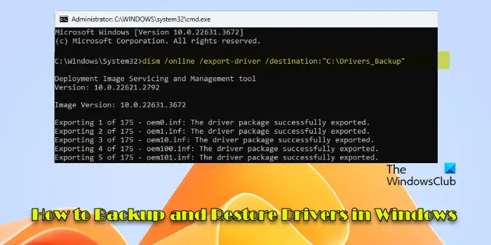 Backup and Restore Drivers in Windows