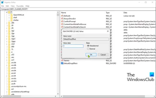 Change Default File Or Folder Drag & Drop Behavior In Windows 11