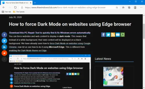 microsoft edge dark mode pdf