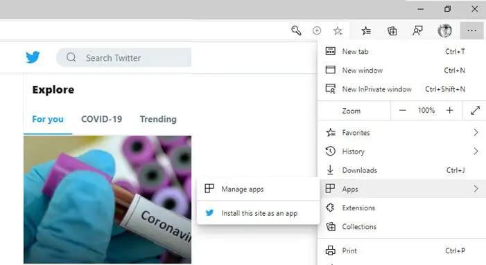 Microsoft Edge Install Twitter