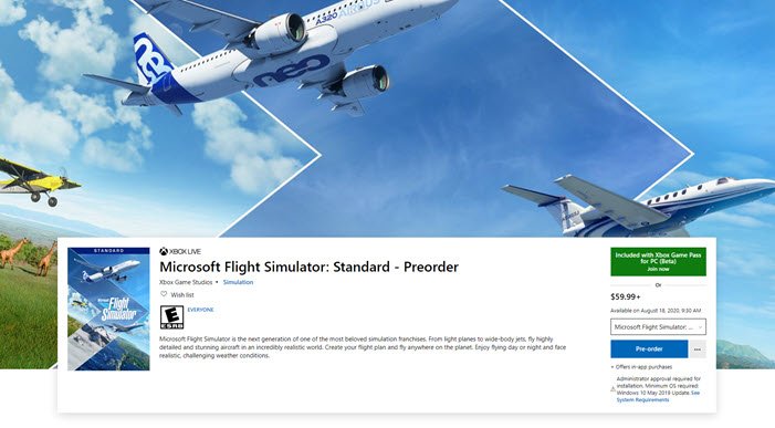 Flight Simulator 2020 planes list