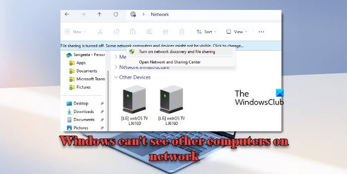 Windows can't see other computers on network