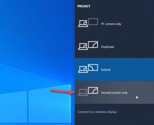 turn off laptop screen when using external monitor windows 11