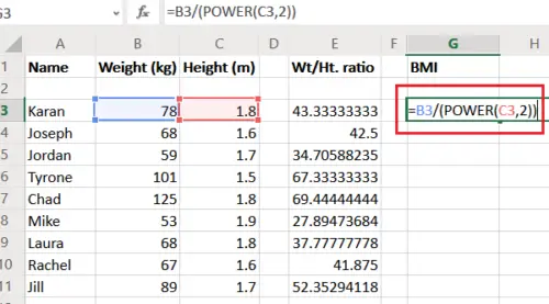 How To Calculate Bmi In Excel