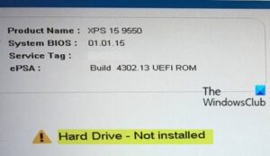 Hard drive not installed что делать dell ноутбук