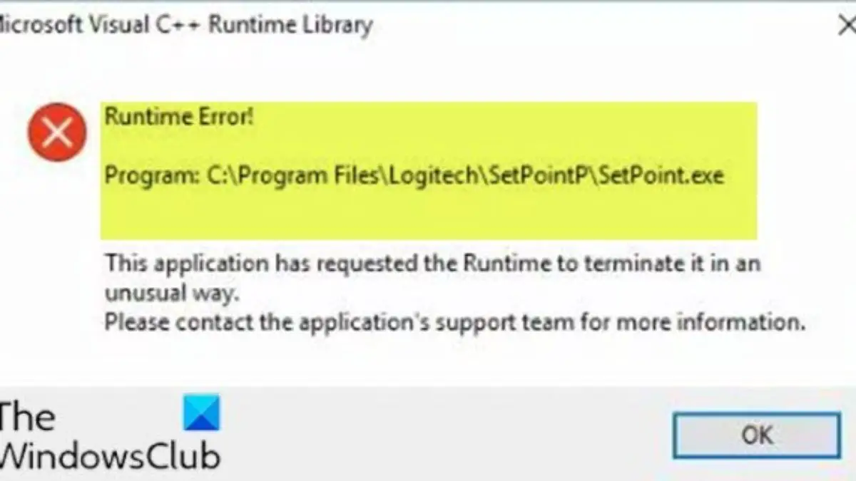 Fix Logitech Setpoint Runtime Error On Windows 10