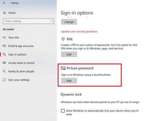 How to set up Picture Password in Windows 10