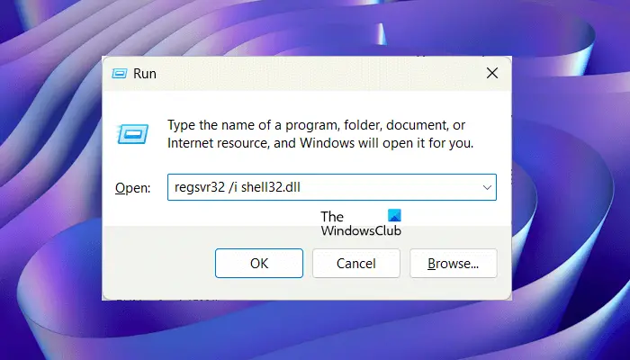 Re-register the shell32.dll file