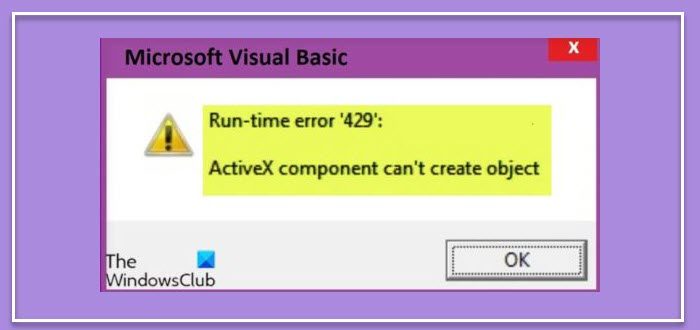 Runtime error 429, ActiveX component can't create object