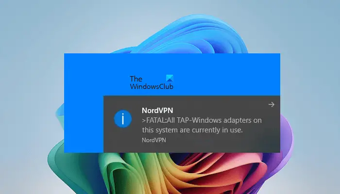 TAP-Windows Adapter currently in use