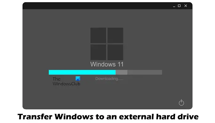 Transfer Windows to external hard drive