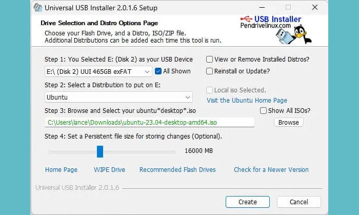 Universal USB Installer to create a Rescue Disk