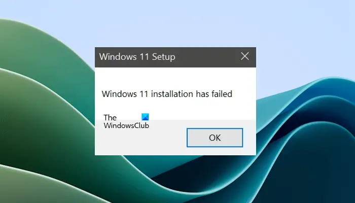 Windows 11 installation has failed