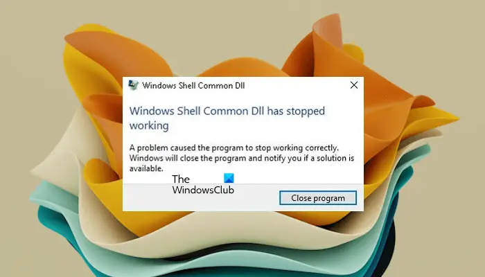 Windows Shell Common DLL stopped working