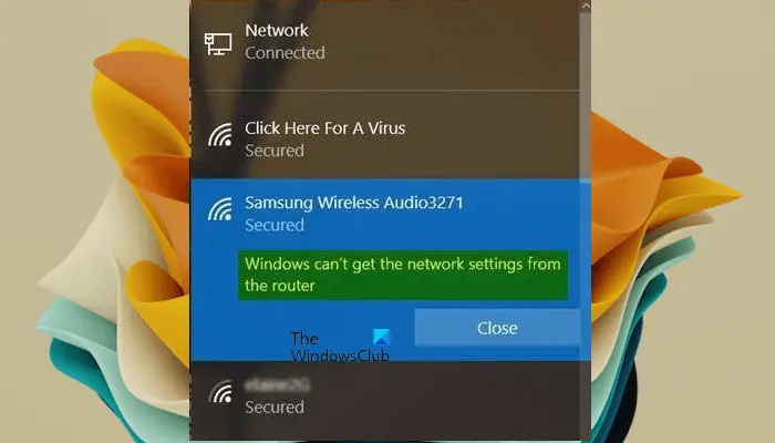 Windows can’t get Network Settings