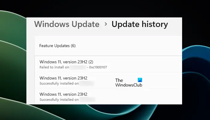 windows update error 0xC1900107