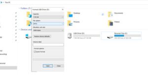 windows 10 format usb drive for large files