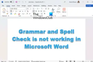 Grammar and Spell Check is not working in Word