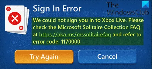 Fix Microsoft Solitaire sign in error 1170000 on Windows 11 10 - 34