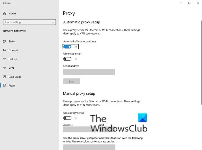 Paramètres Proxy De Windows 10