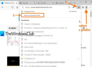 How to remove Duplicate Favorites in Microsoft Edge browser