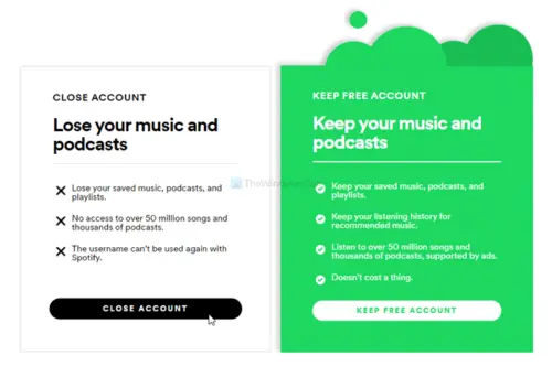 How to close or delete Spotify account permanently