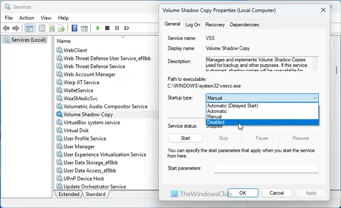 How to delete Volume Shadow Copies in Windows 11/10