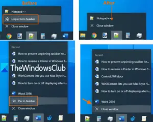 Prevent Pinning or Unpinning of Programs to Taskbar in Windows